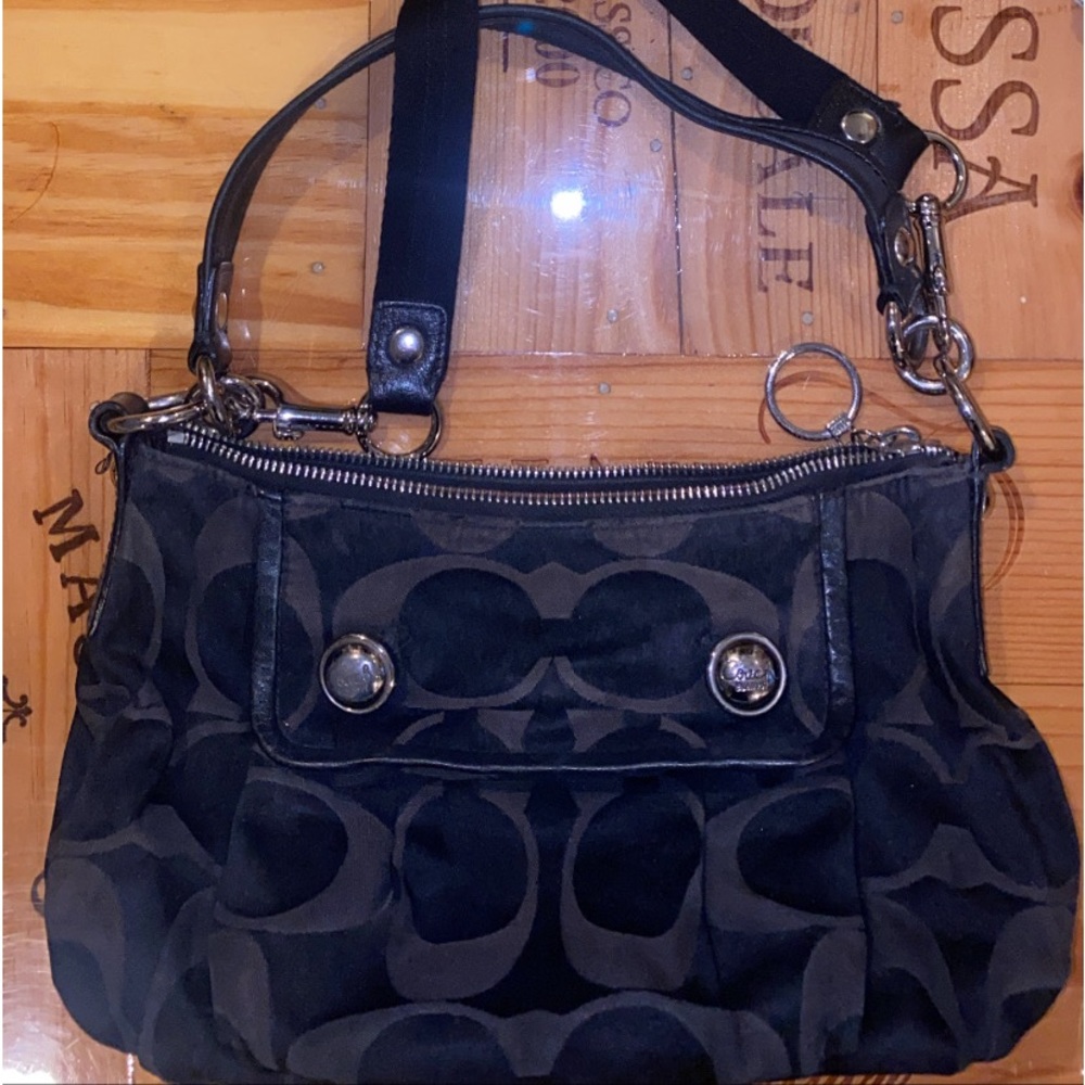 Coach Signature Black Canvas Crossbody